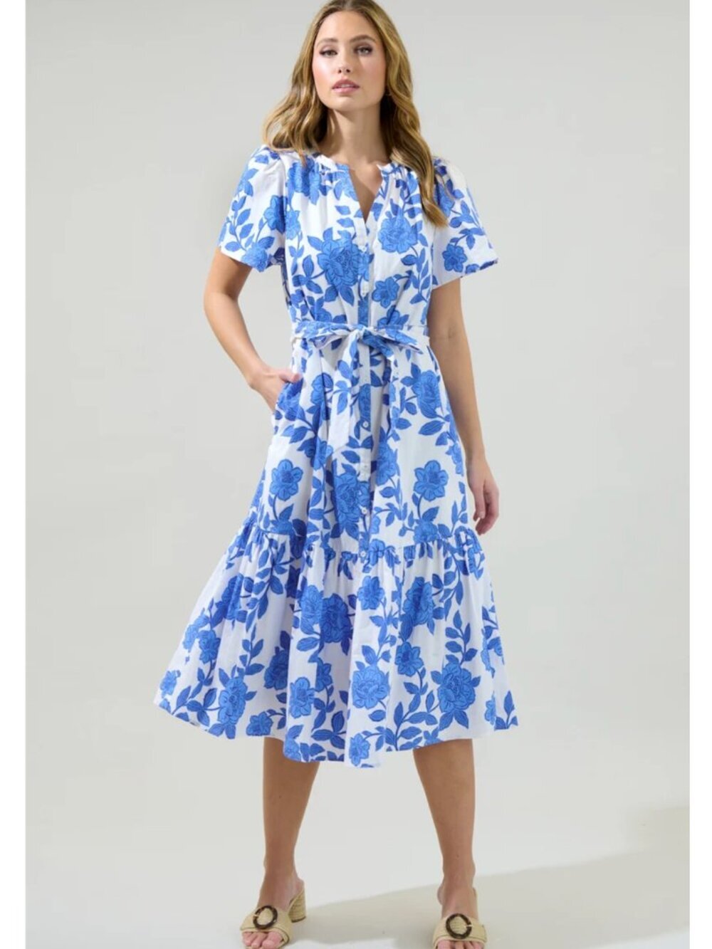 Baltic Born Lydie Button Midi Shirt Dress
